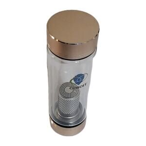 Gosoit Infuser Bottle With Filter Hot/Cold Double Wall Glass Bottle Rose Gold